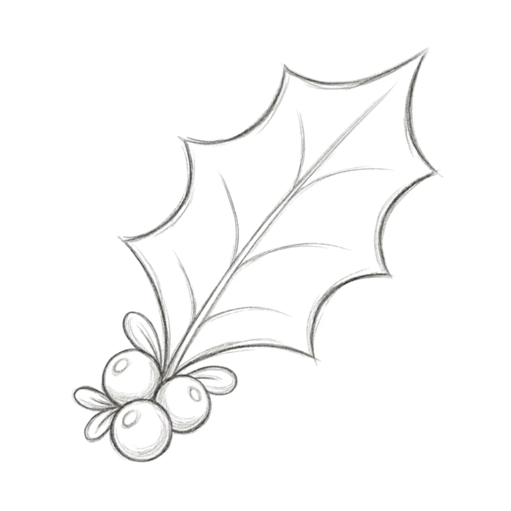 Holly Leaf Drawing
