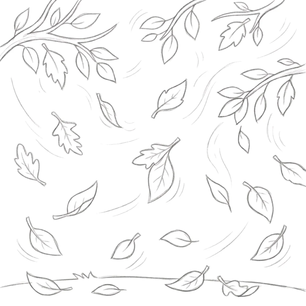 Leaf Falling Drawing