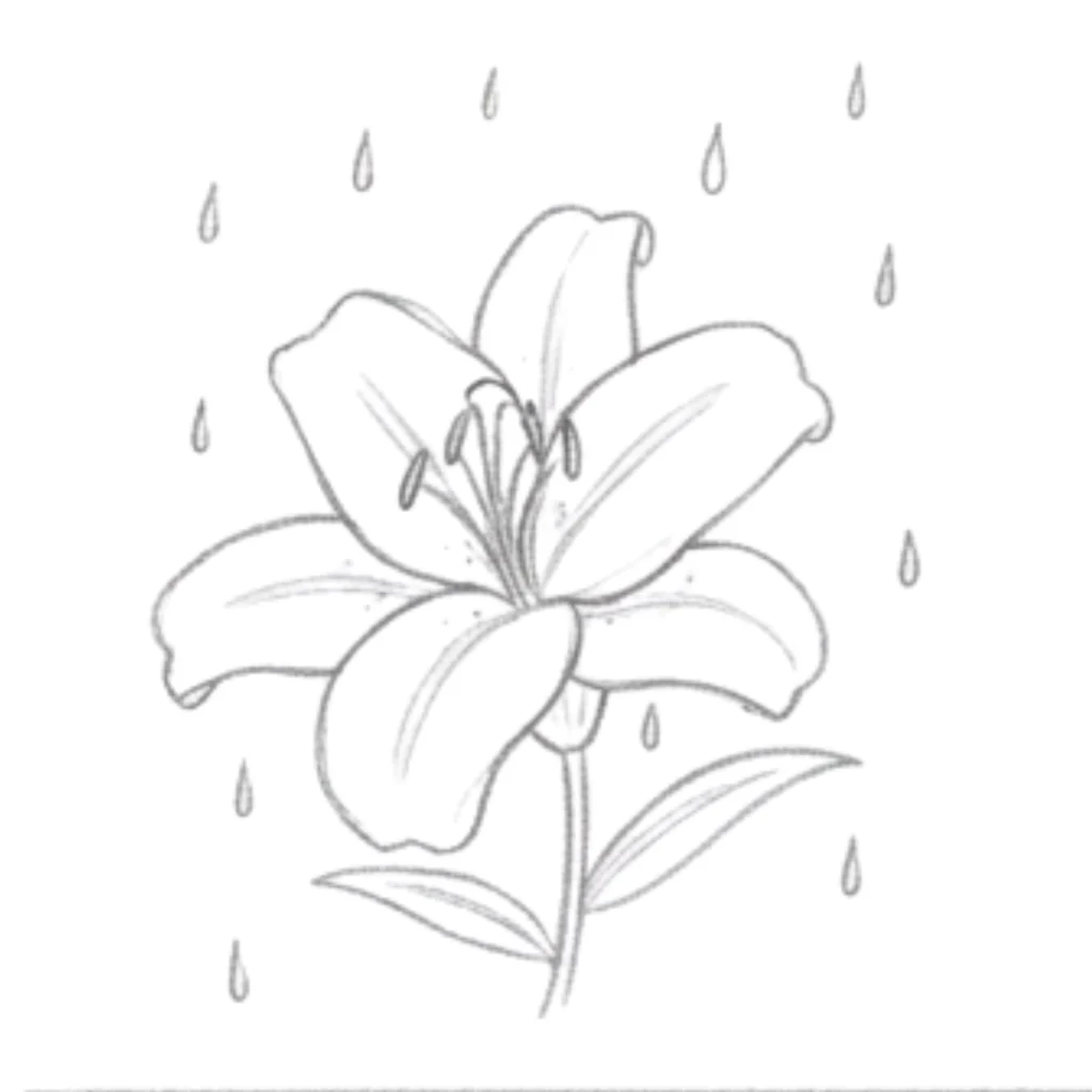 Lily in Rain