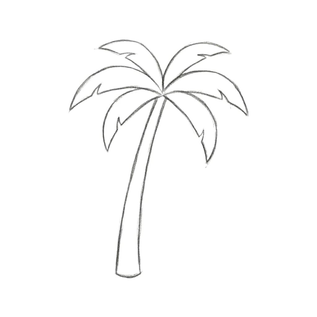 Minimal Line Palm Tree