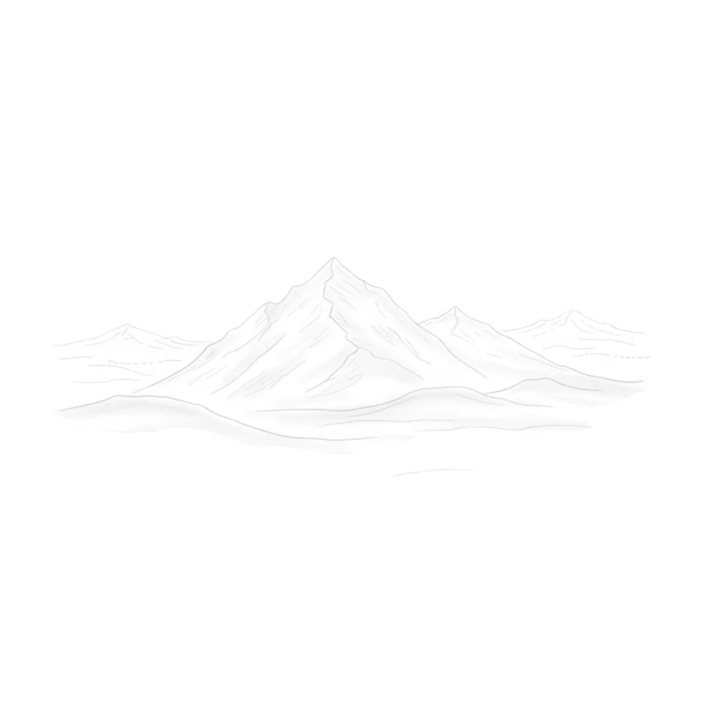 Misty Fog Mountain Drawing