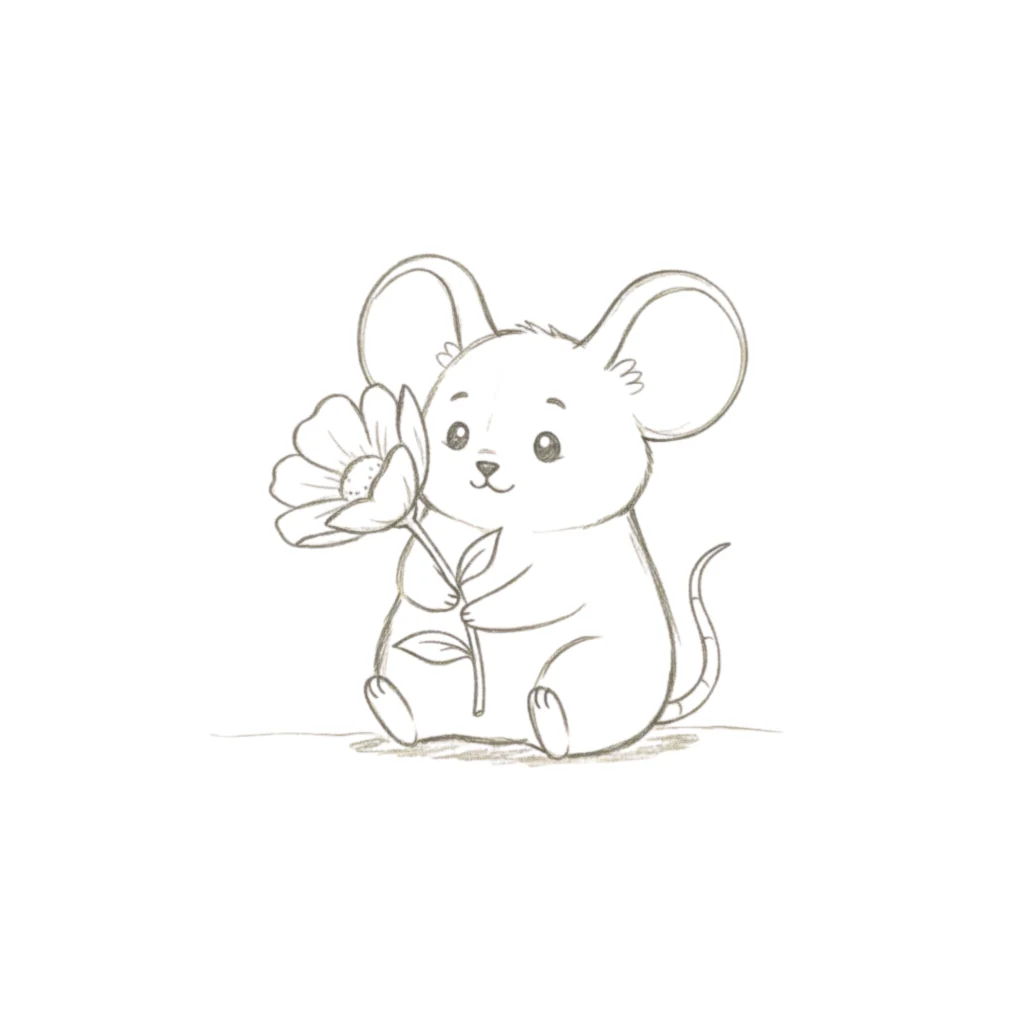 Mouse With Flower