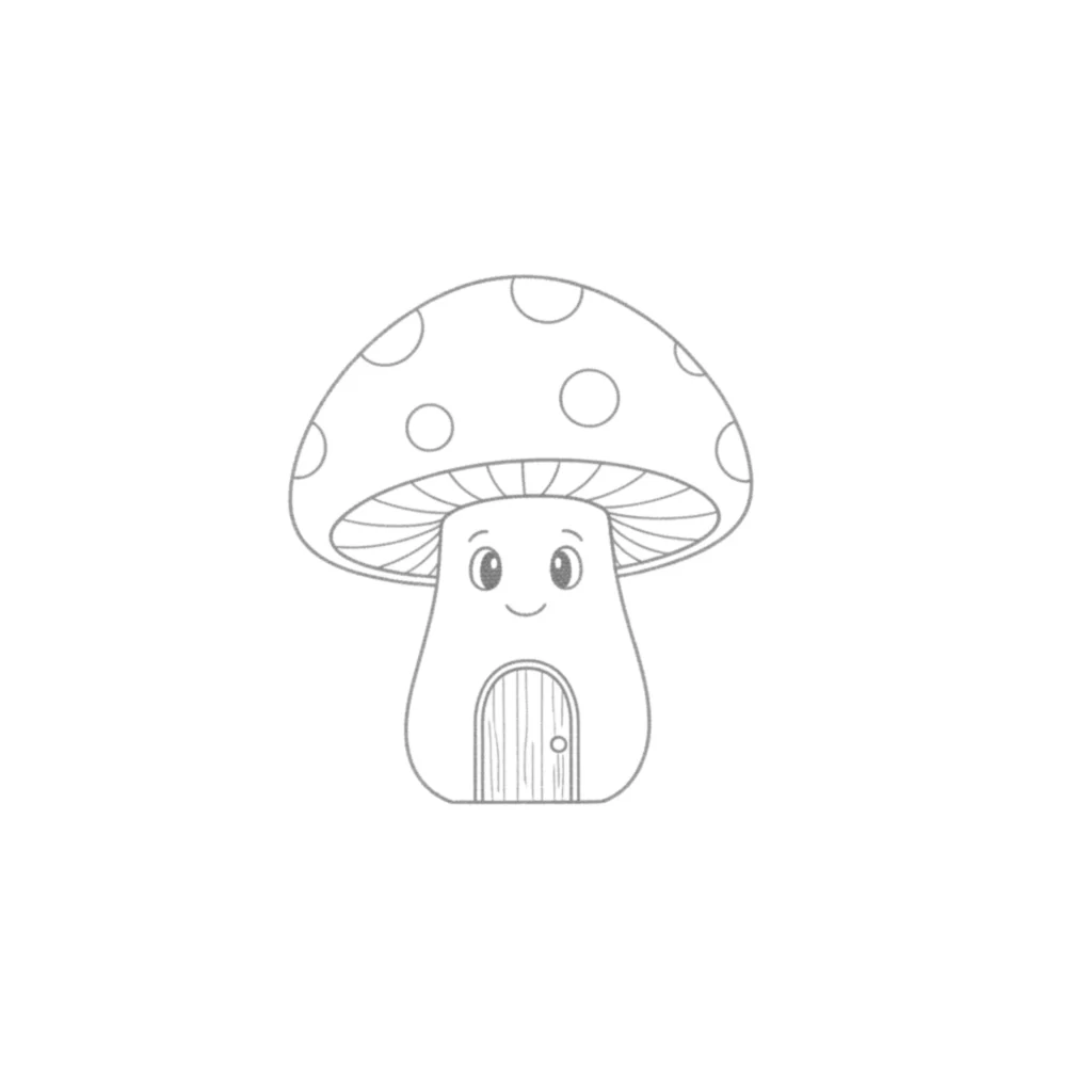 Mushroom House Drawing