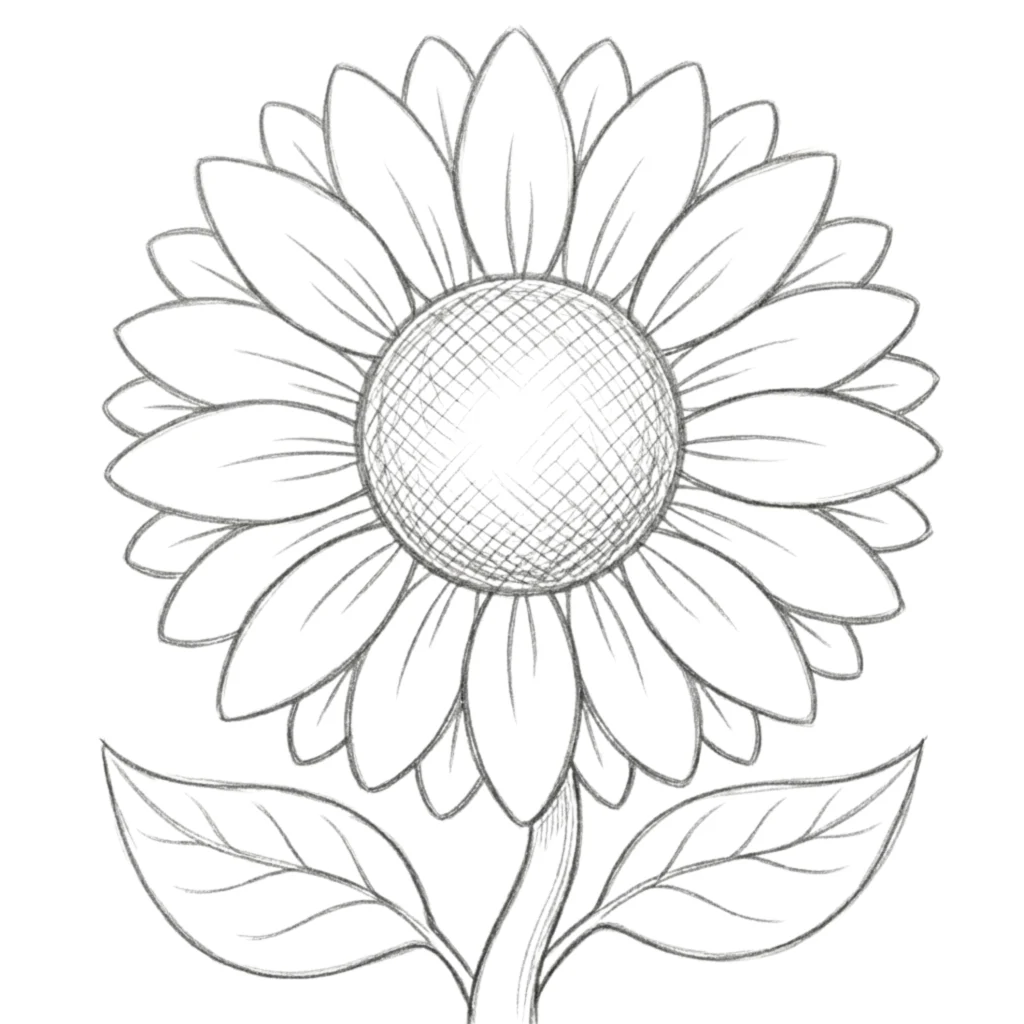 Petal Sunflower Drawing