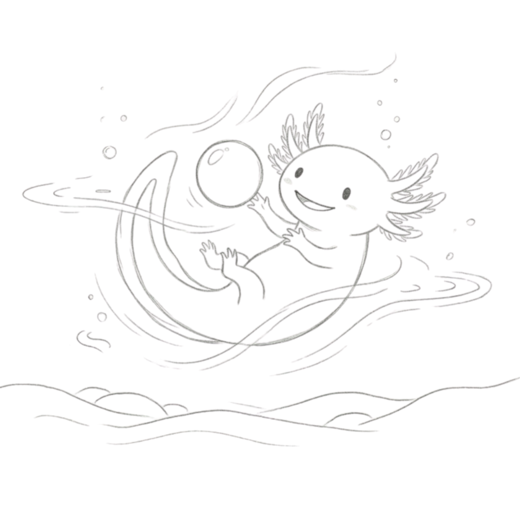 Playful Axolotl Drawing