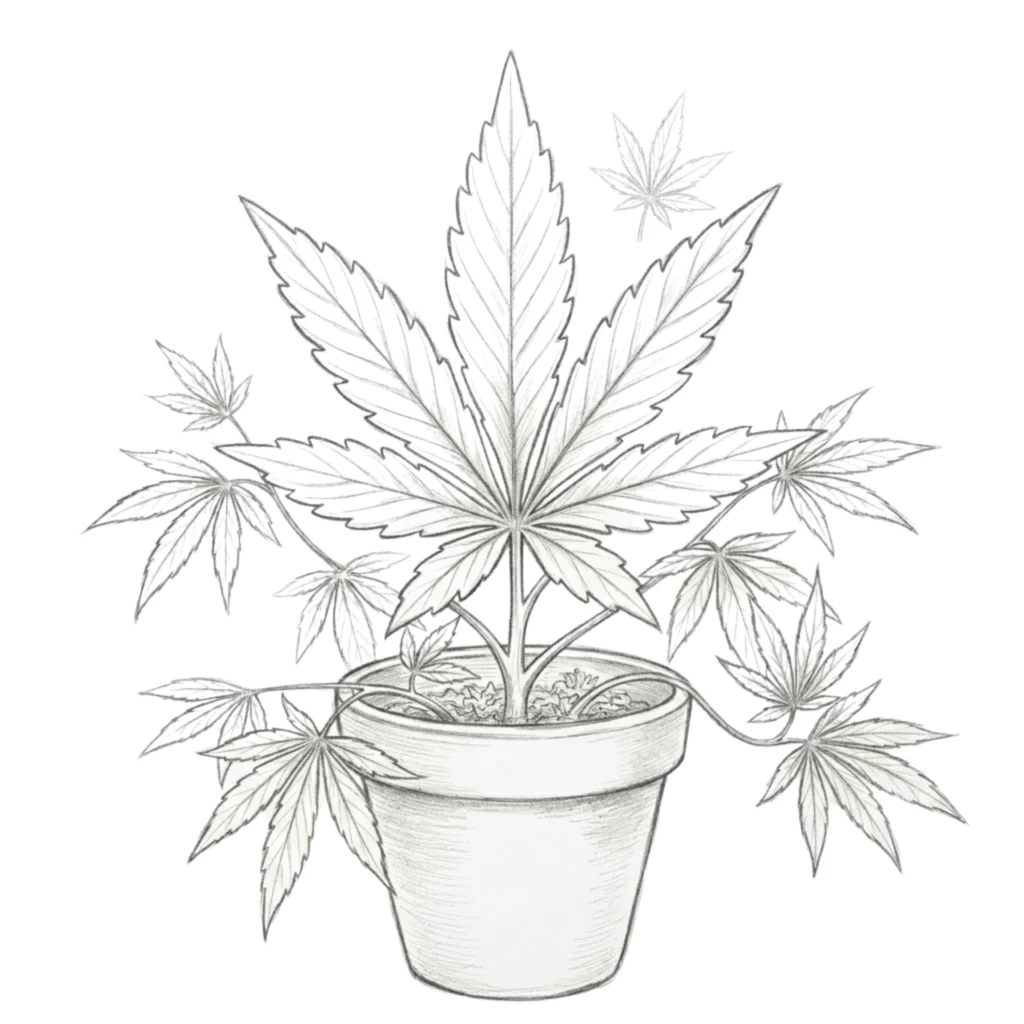 Pot Leaf Drawing