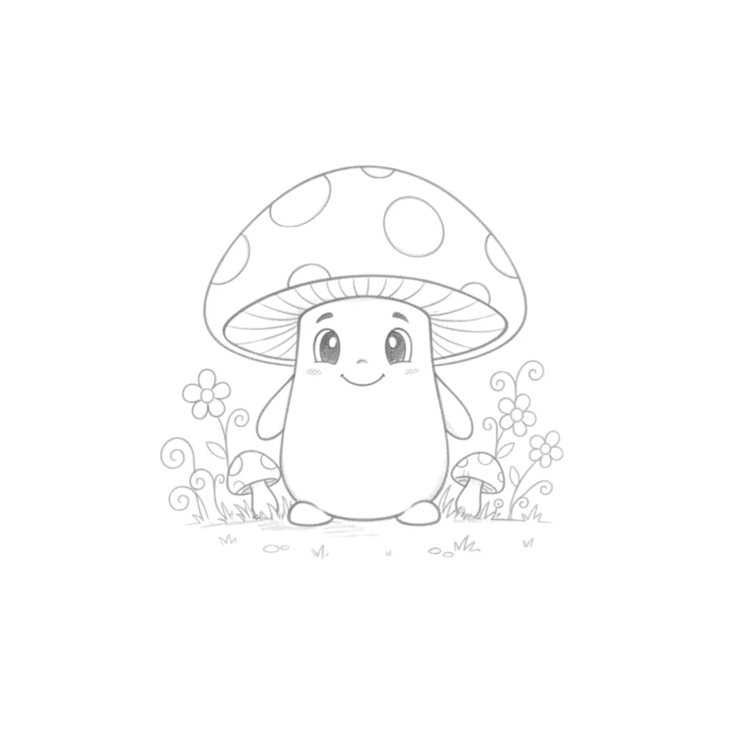 Small Cute Mushroom Art
