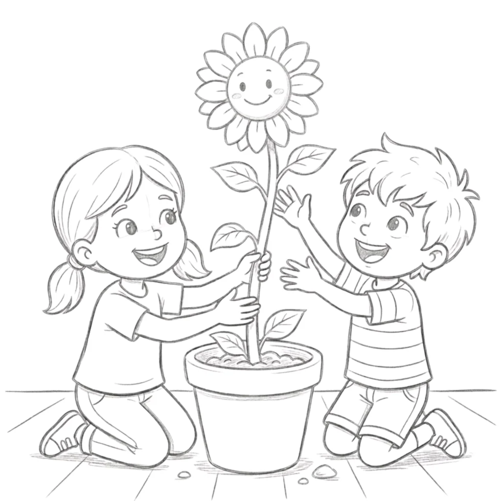 Sunflower in a Pot
