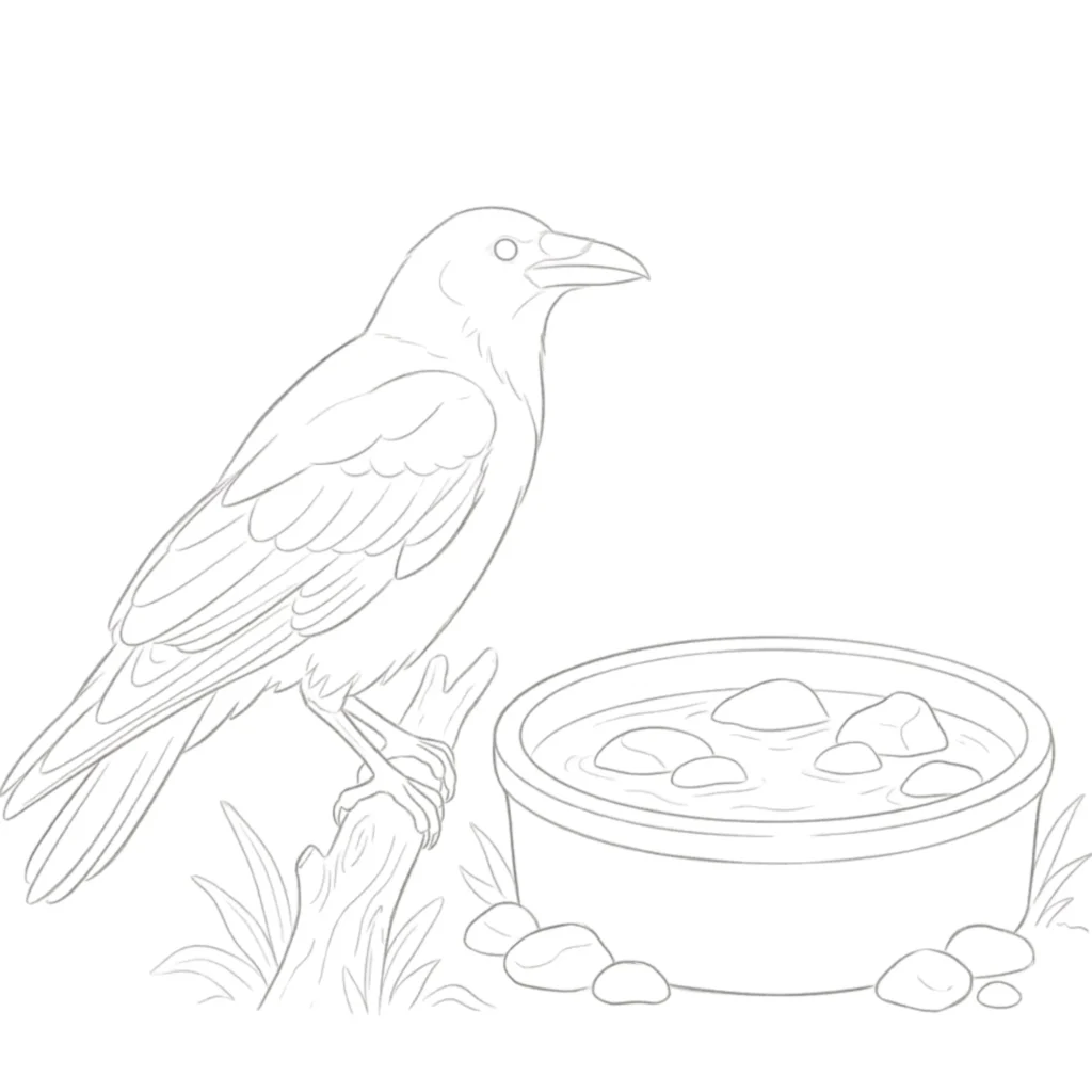 Thristy crow and a Water