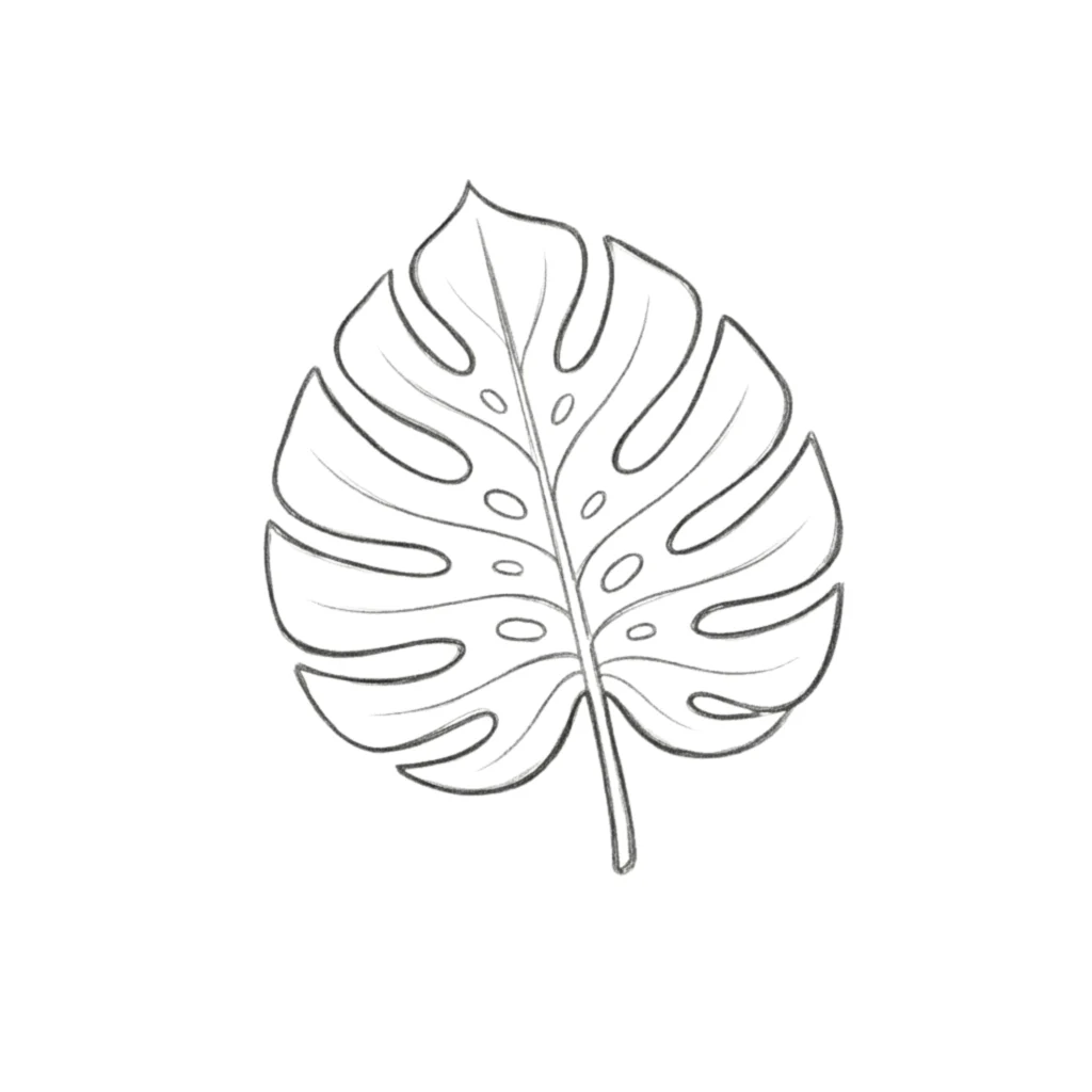 Tropical Leaf Drawing