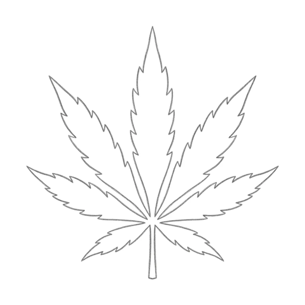 Weed Leaf Drawing