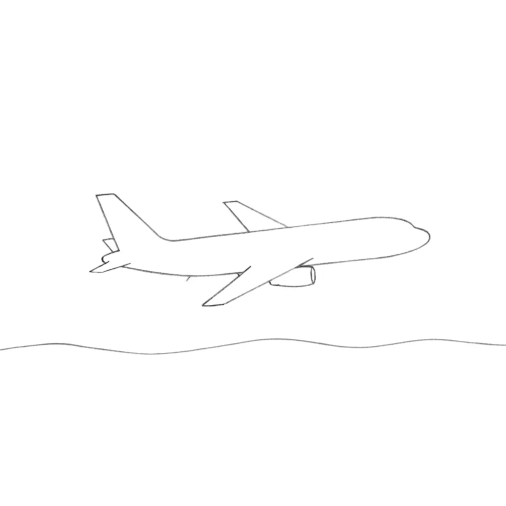 Airplane Above the Ocean