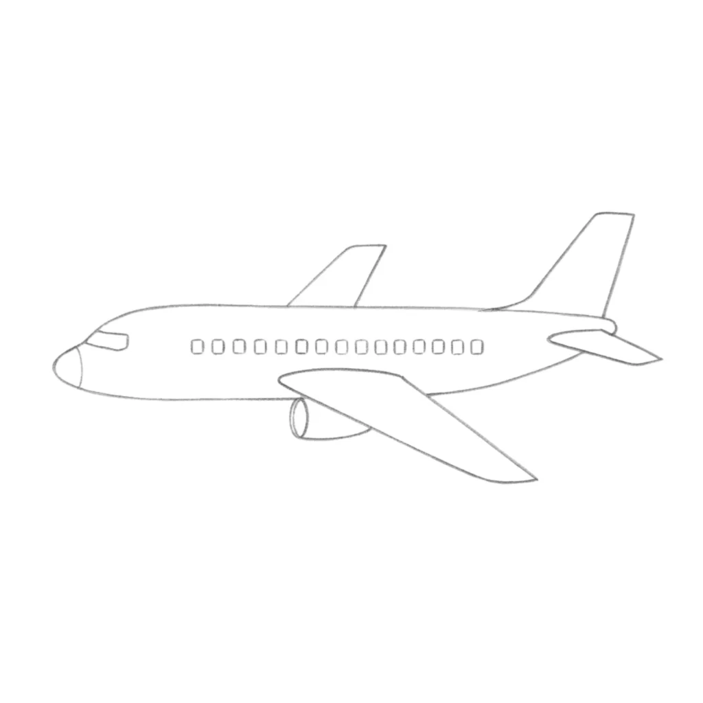 Passenger Airplane Drawing
