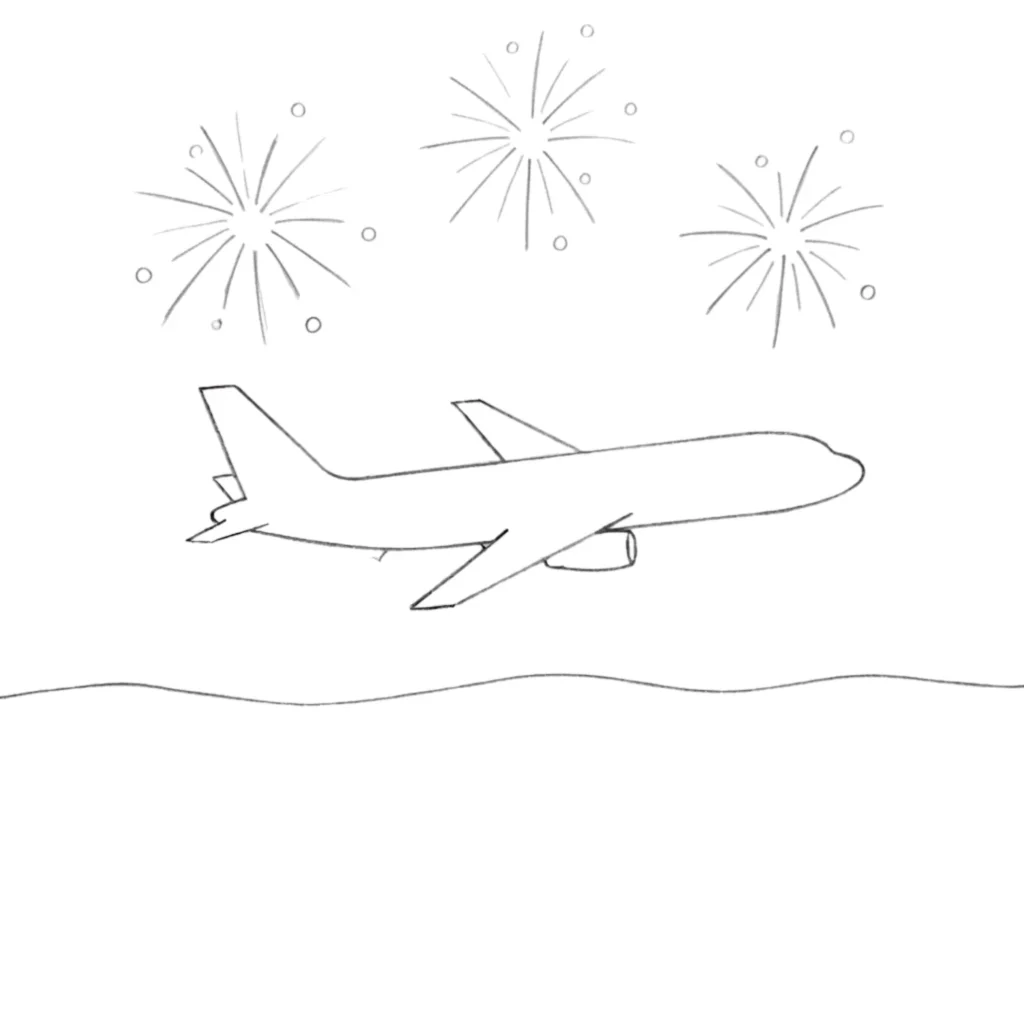 Airplane with Fireworks