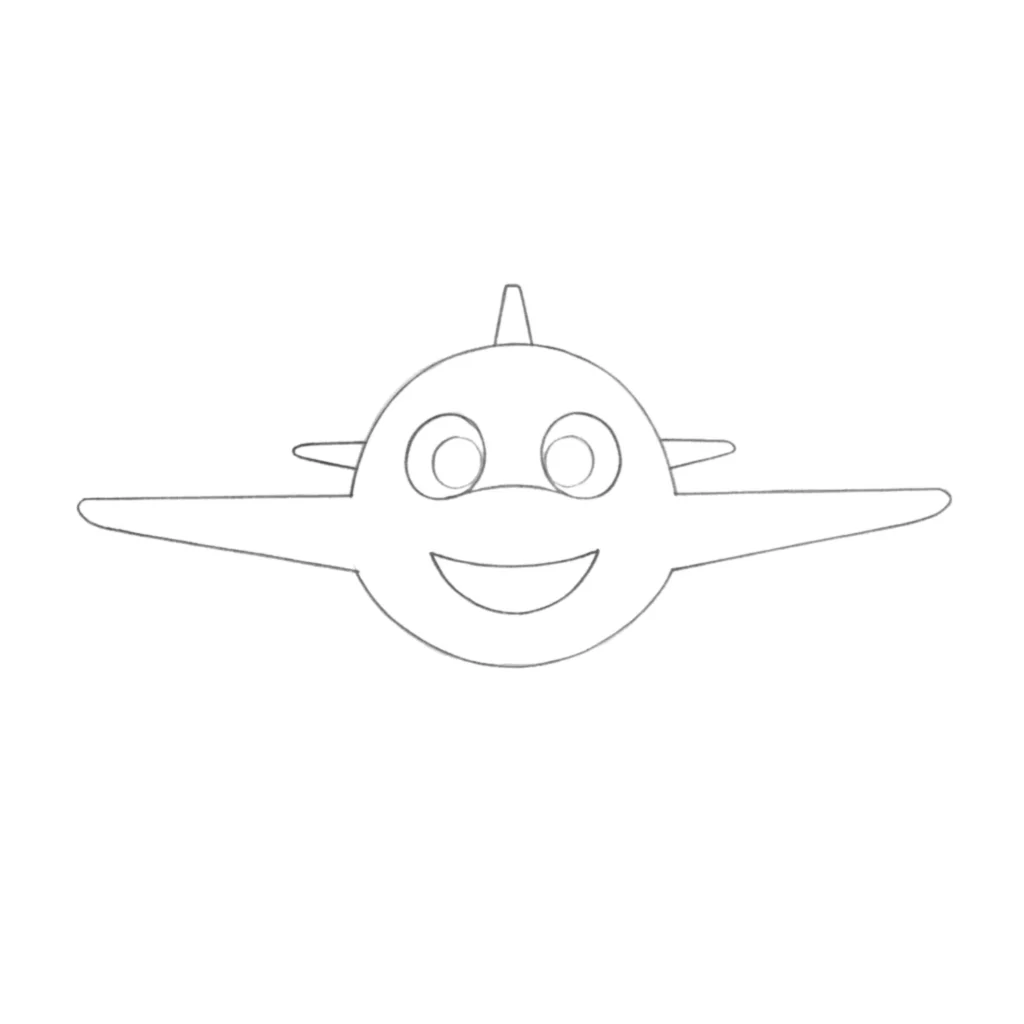 Smiling Airplane Drawing