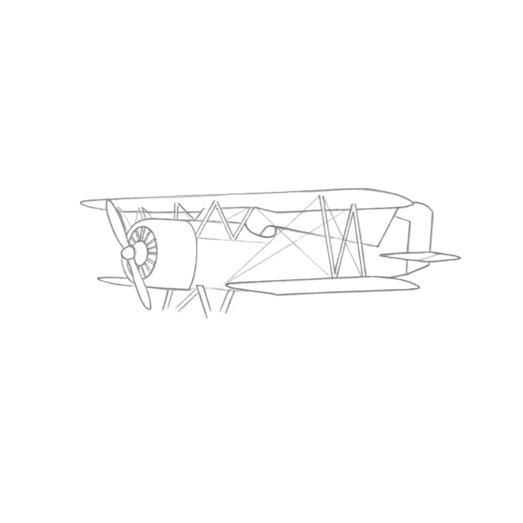 Vintage Airplane Drawing