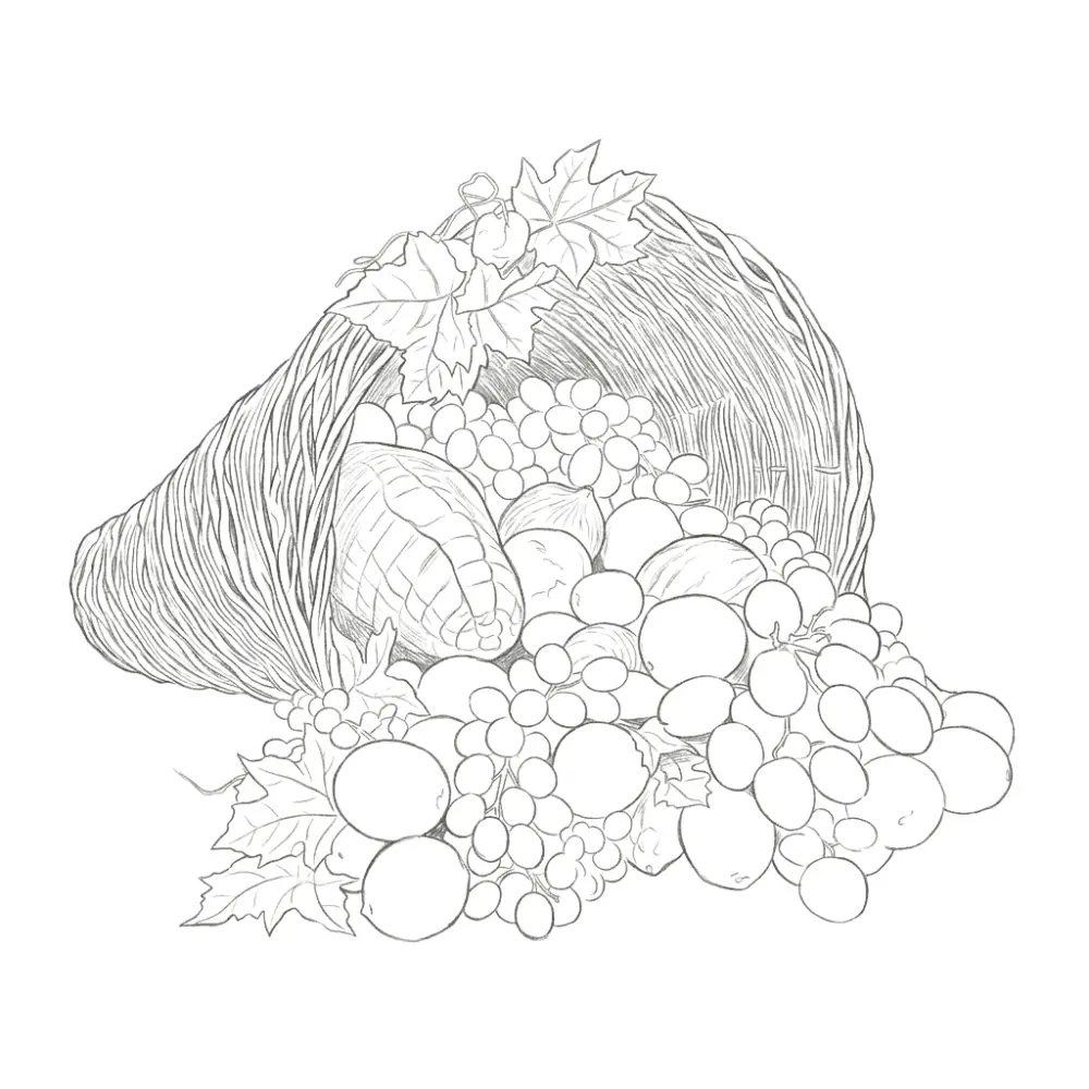 Harvest Bushel Basket Fall Drawing