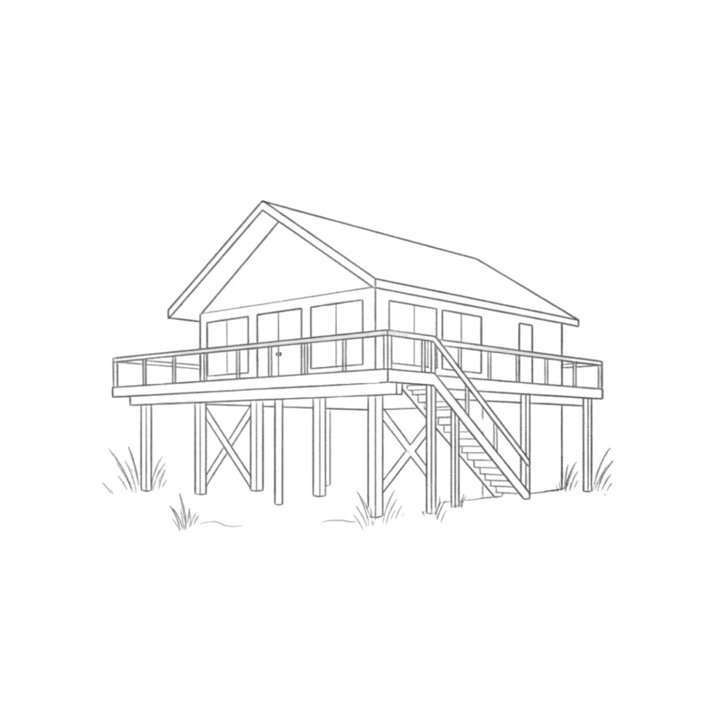 Beach House Drawing