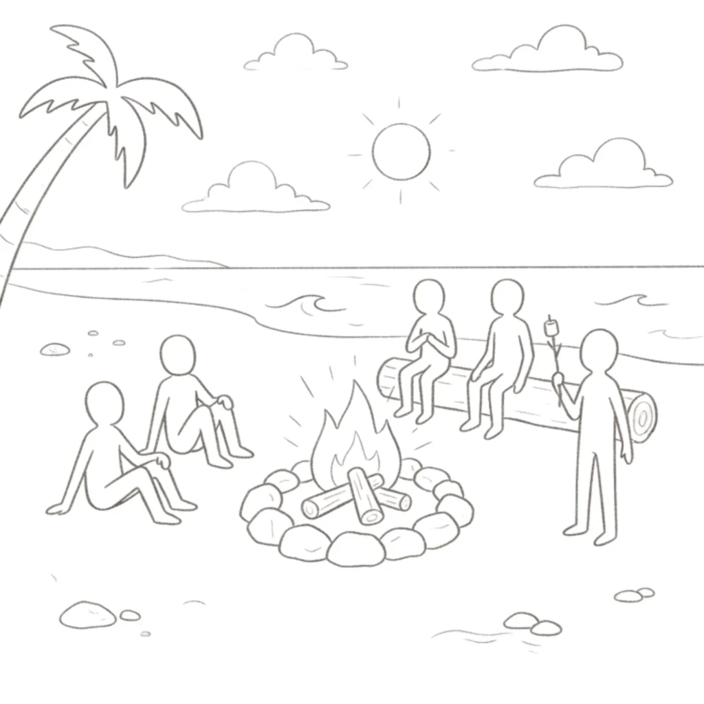 Beach Bonfire with Friends
