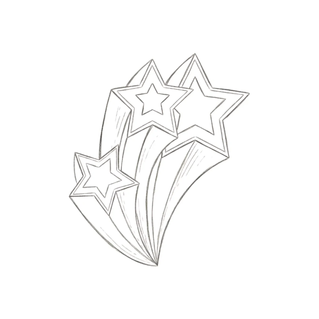 Bunch of Shooting Stars Drawing