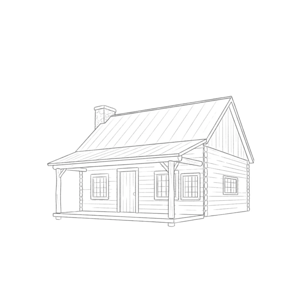 Cabin House Drawing