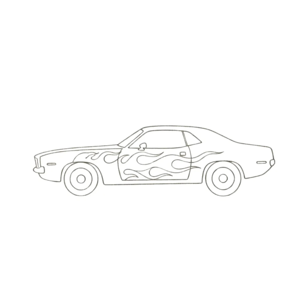 Car With Flame Design