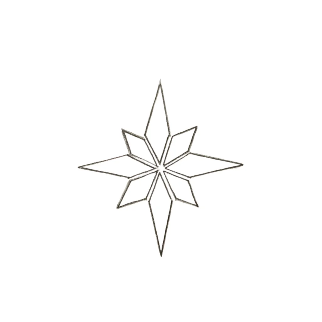 Compass Star Drawing