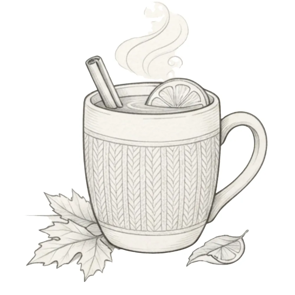 Cozy Mug Hot Cider Fall Drawing