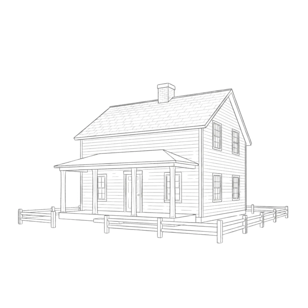 Farm House Drawing