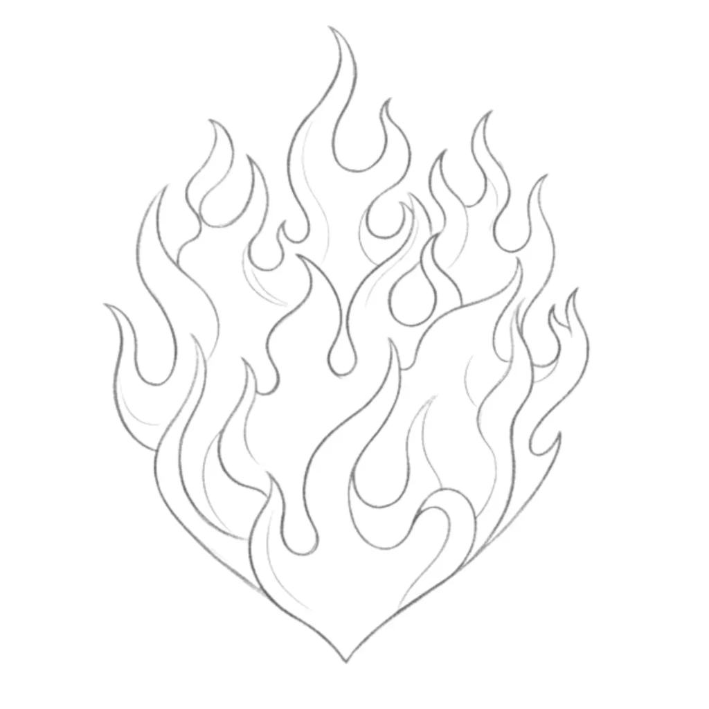 Fire Heart Drawing