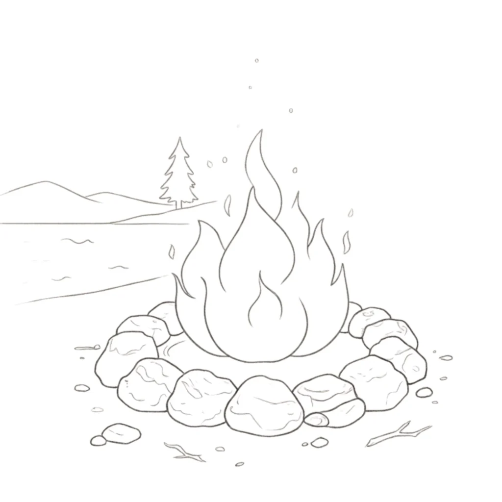 Flame Near the Lake
