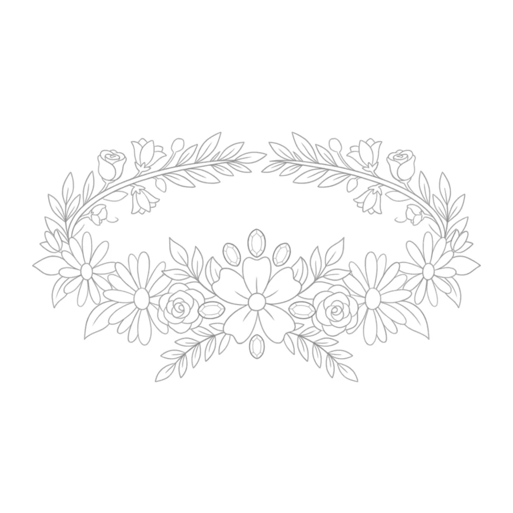 Floral Crown Drawing