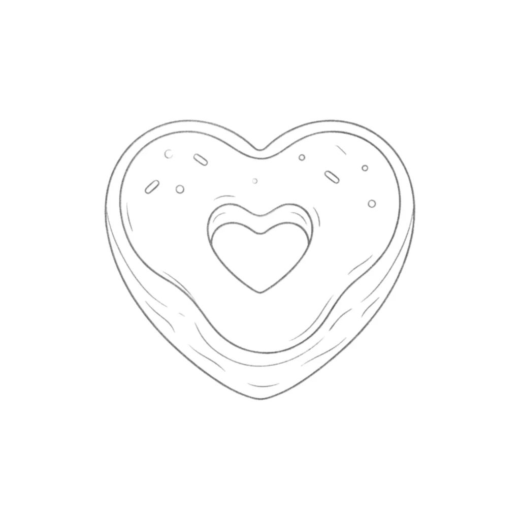Heart Donut Drawing