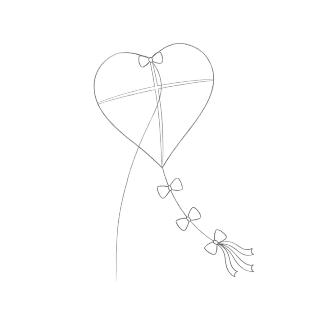 Heart Kite Drawing