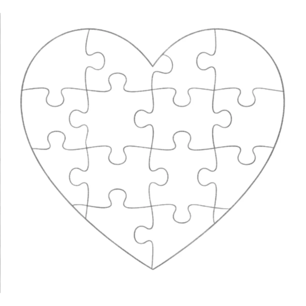 Heart Puzzle Drawing