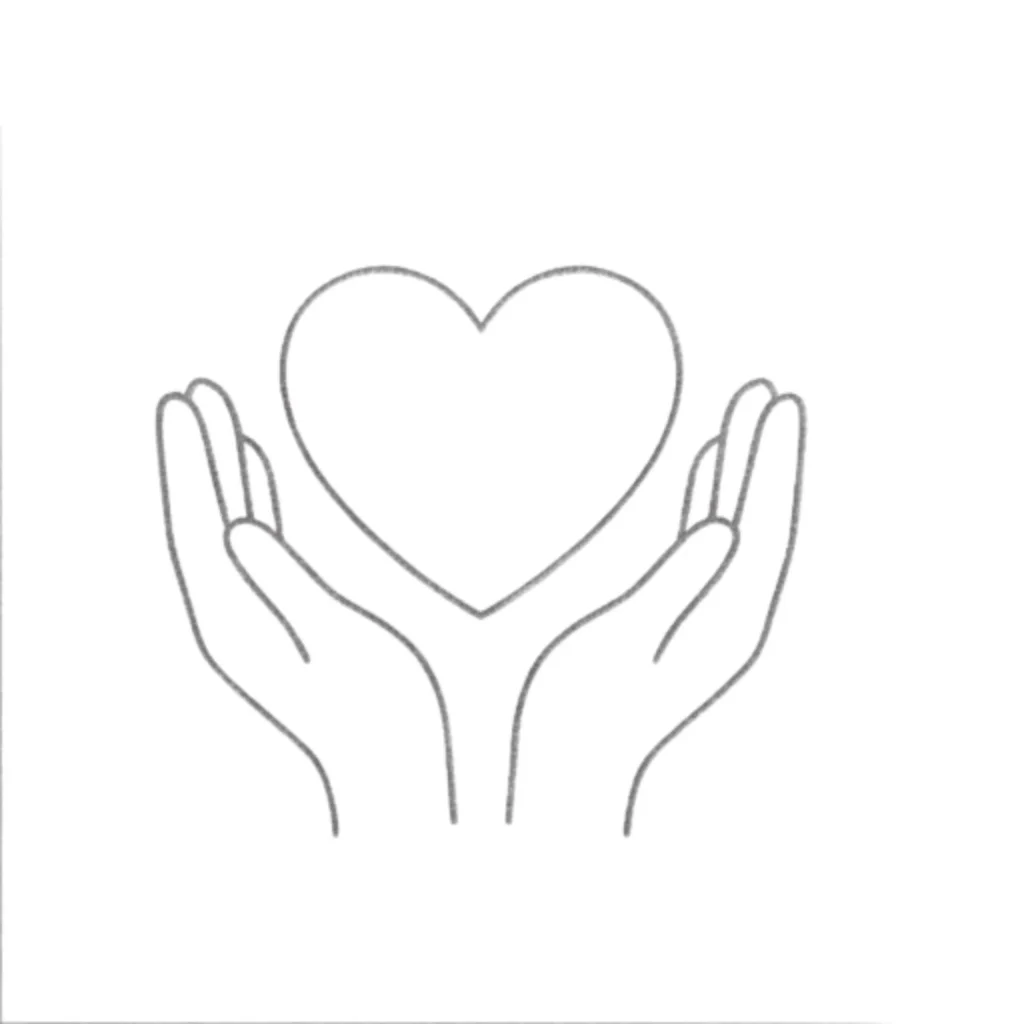 Heart in Hands Drawing