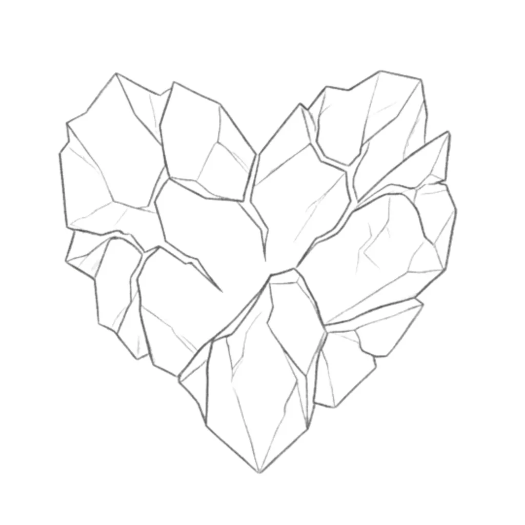 Ice Heart Drawing