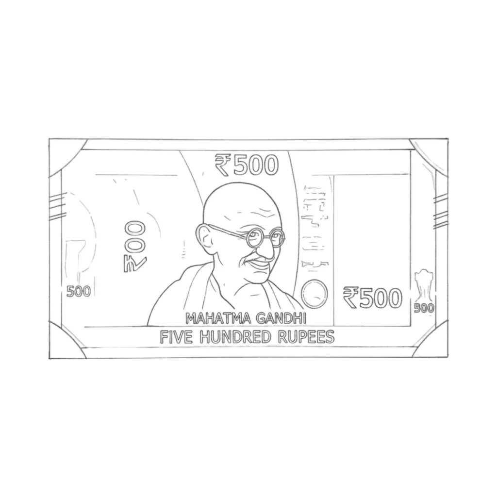 Money Gandhi Drawing