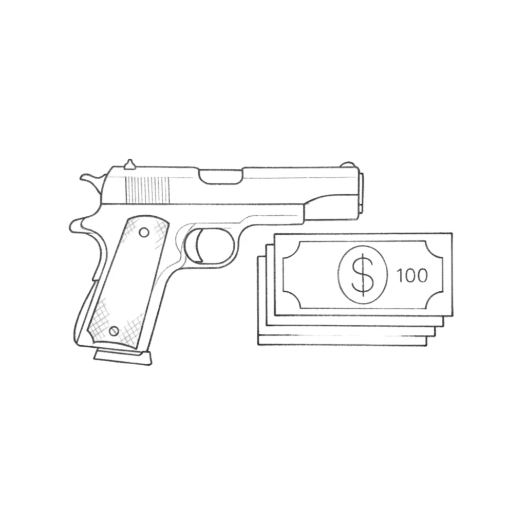 Money and Pistol Drawing