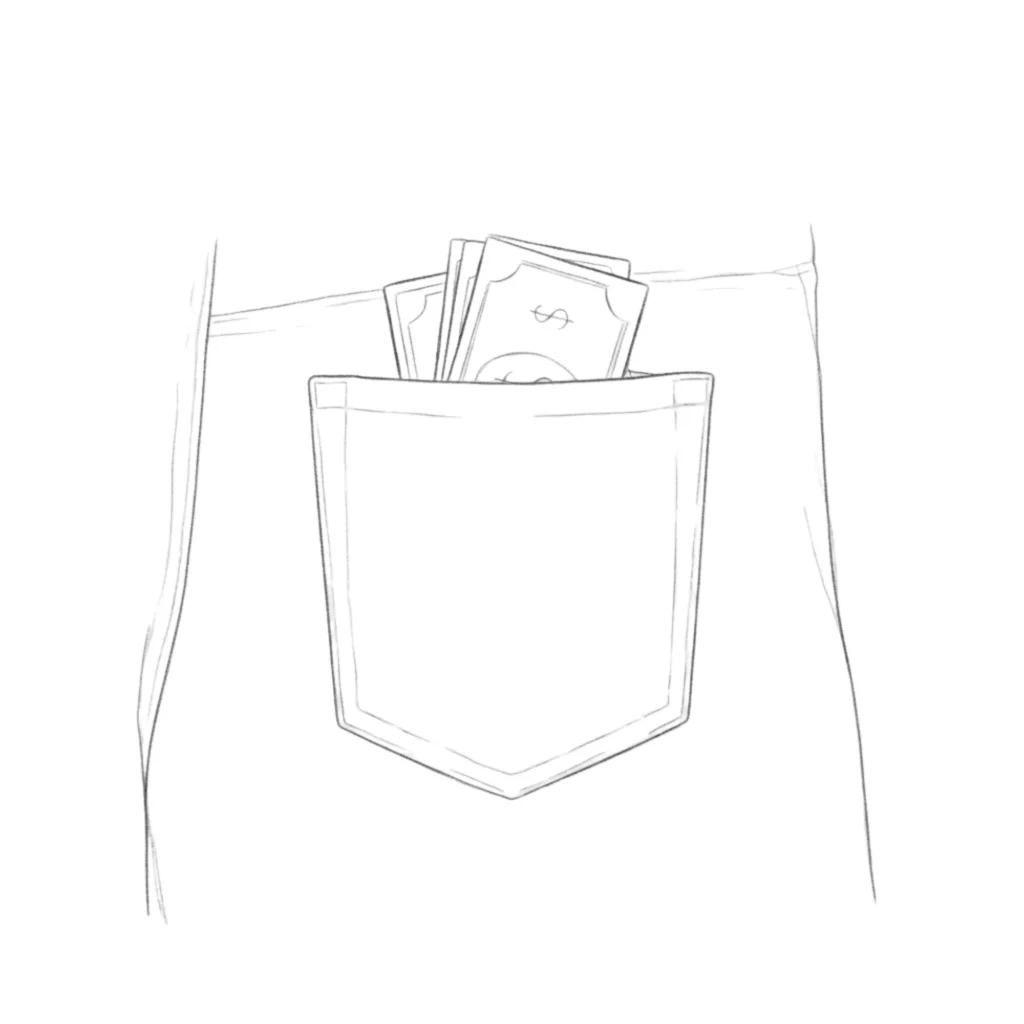 Money Pocket Drawing