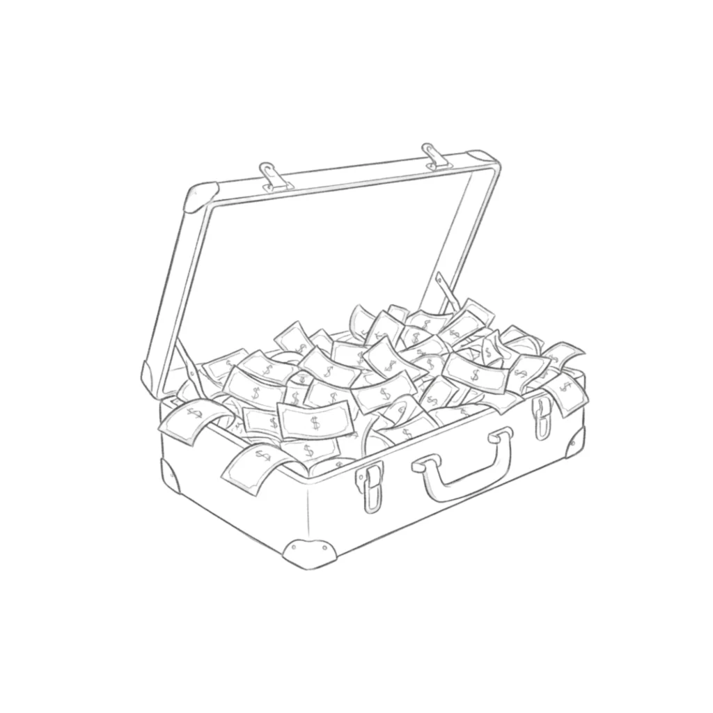 Money Suitcase Drawing