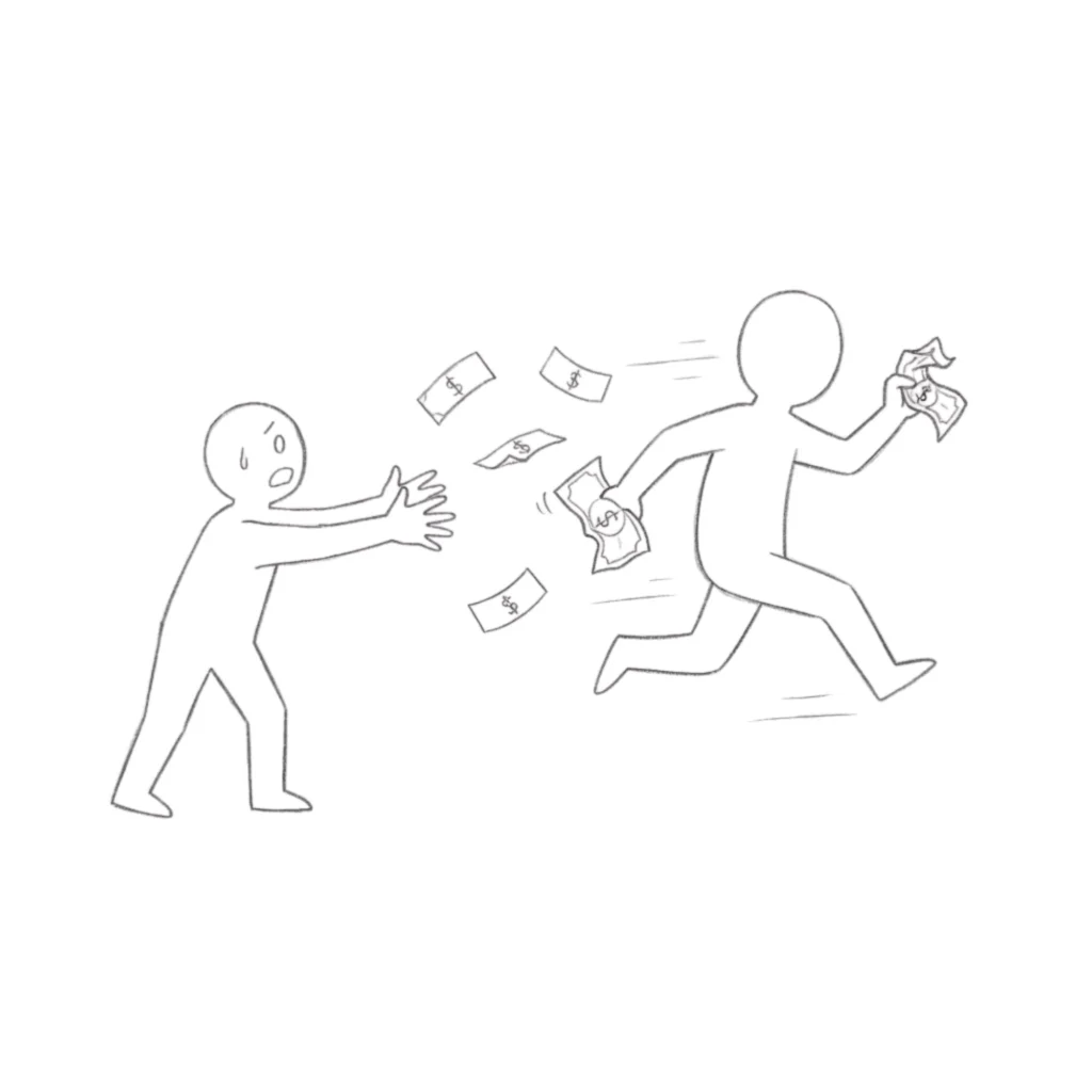 Money Snatching Drawing