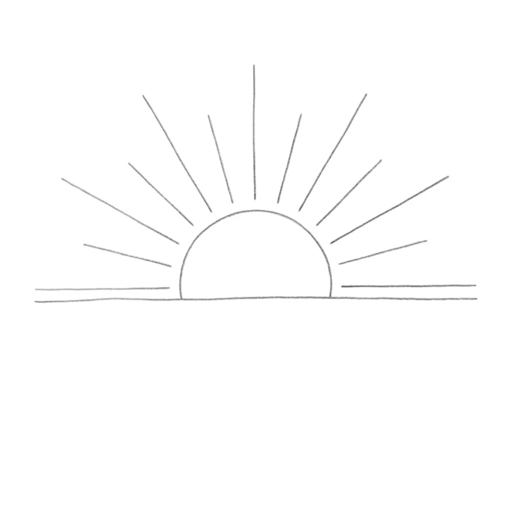 Rising Sun Drawing