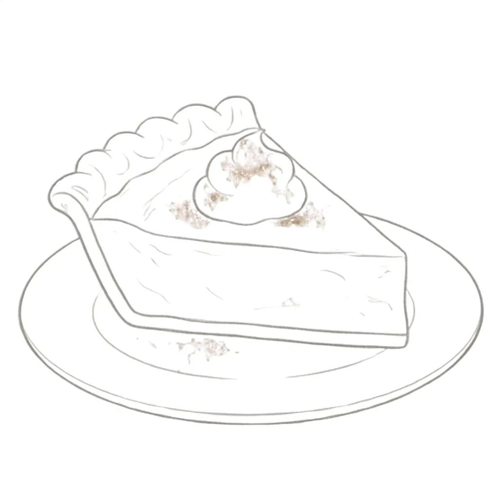 Slice of Pumpkin Pie Fall Drawing