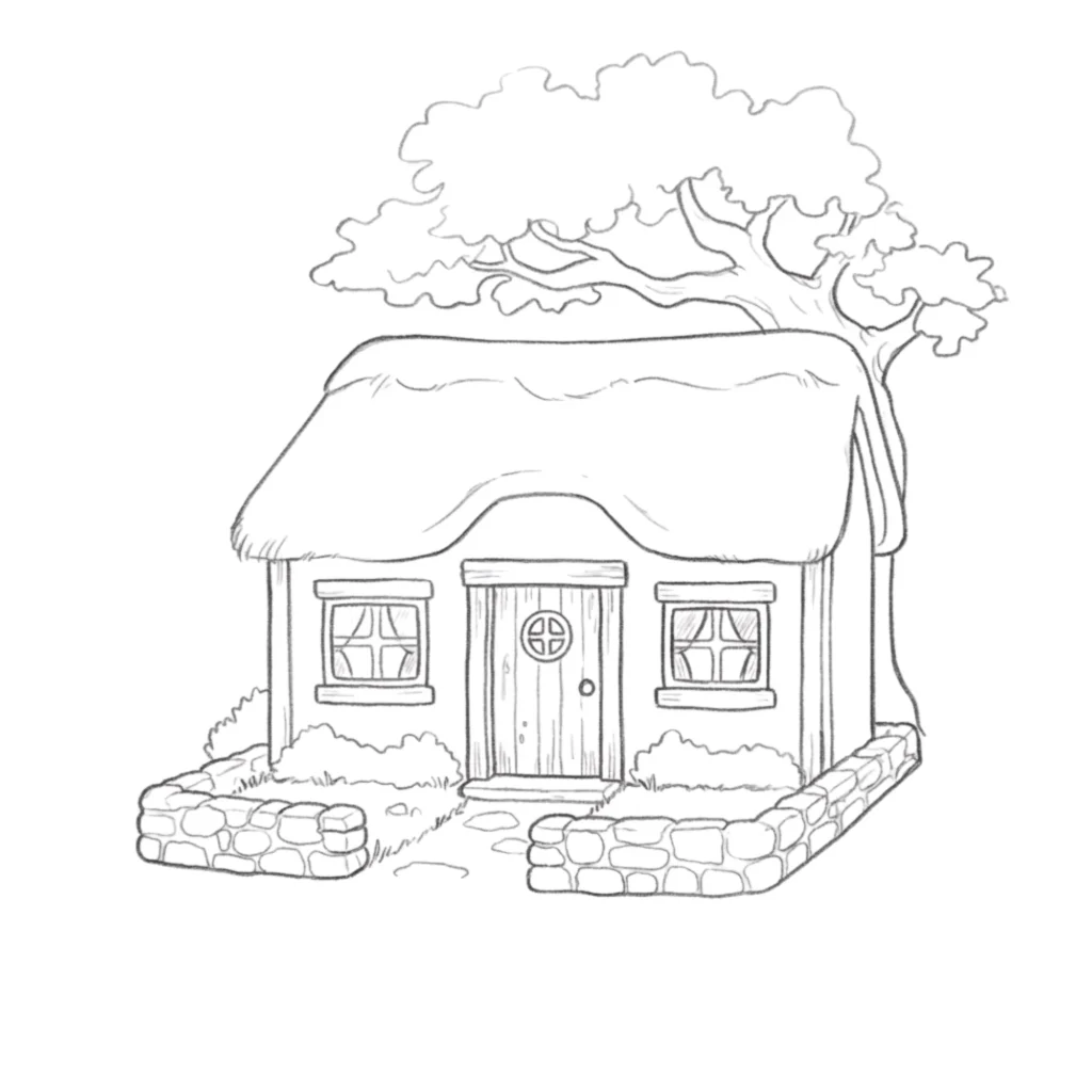 Small Cottage House Drawing