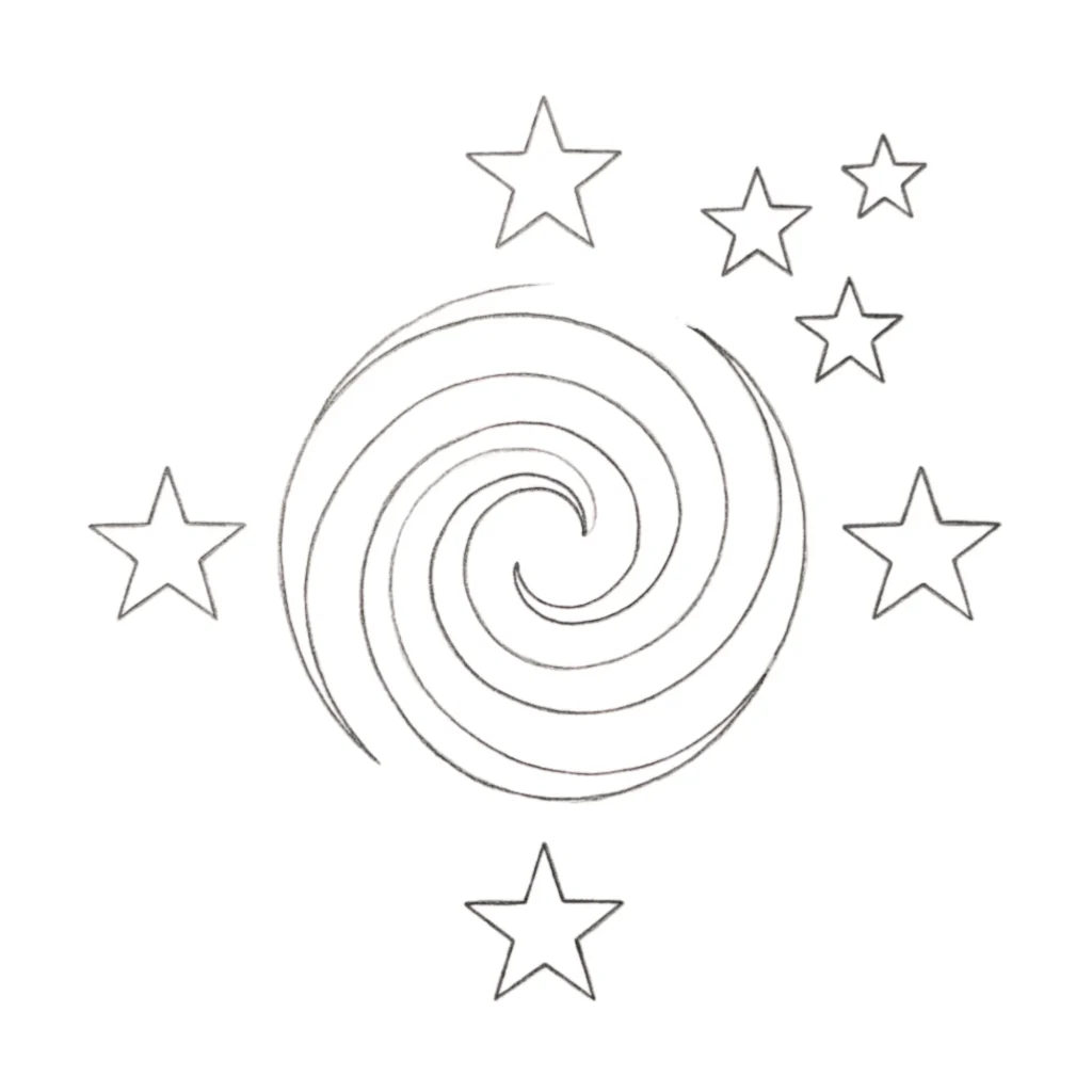 Stars in Galaxy Drawing