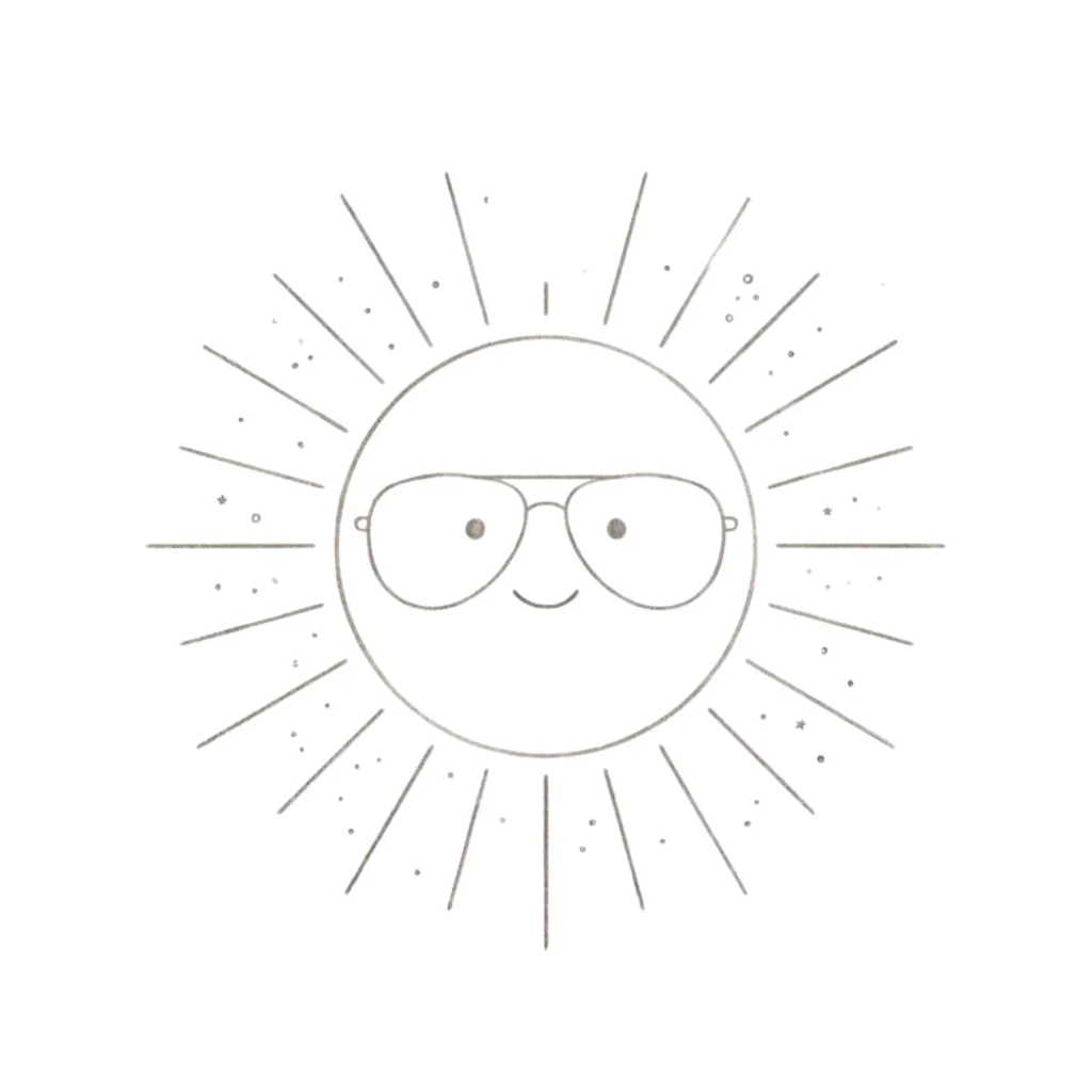 Sun Wearing Glasses