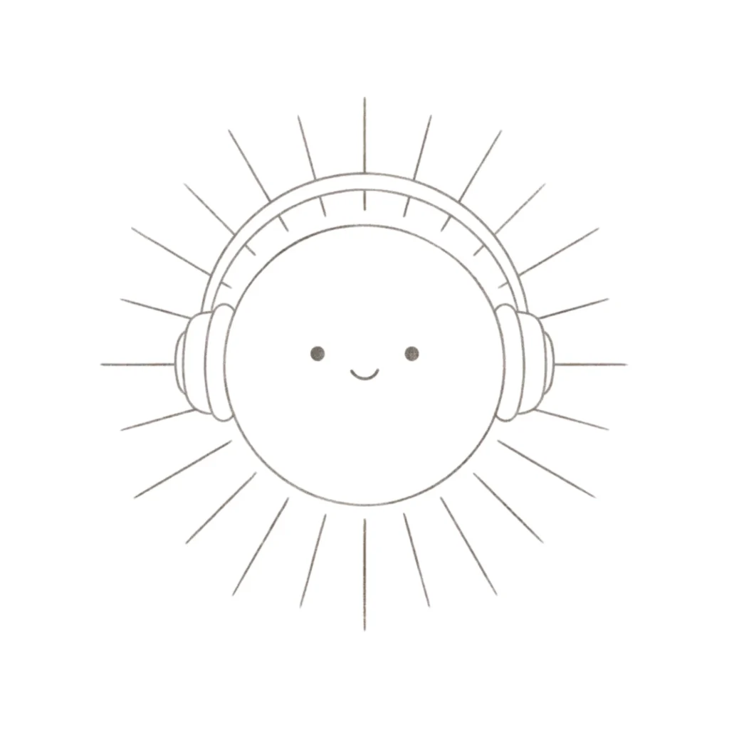 Sun Wearing Headphones