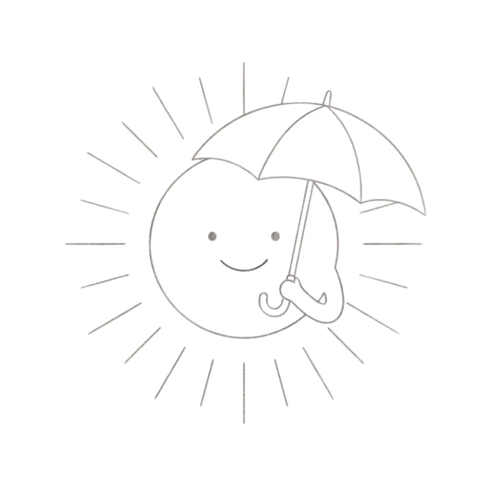 Sun Holding an Umbrella