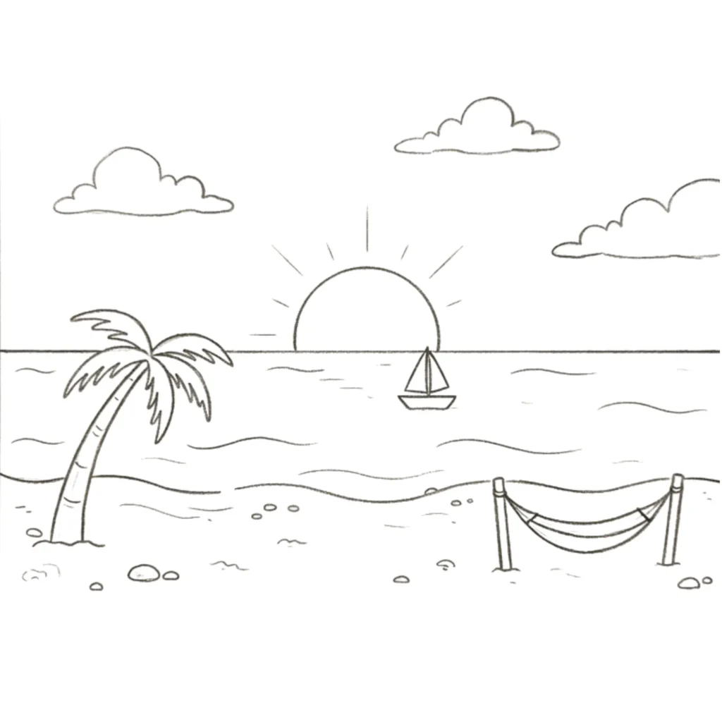 Sunrise Beach Drawing